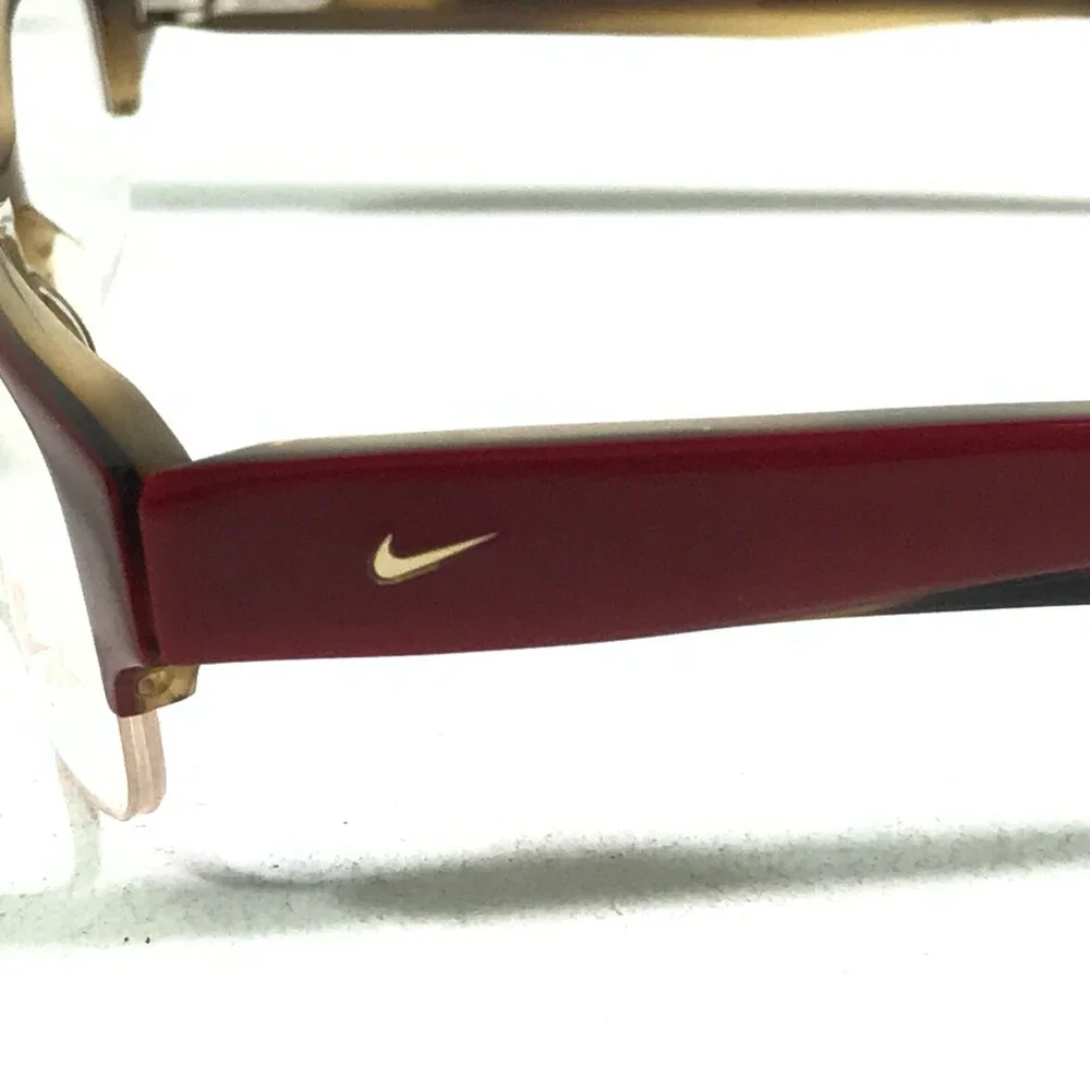 Nike Eyeglasses Frames 7006/649 Brown Red Rectangular Half Rim 49-17-145